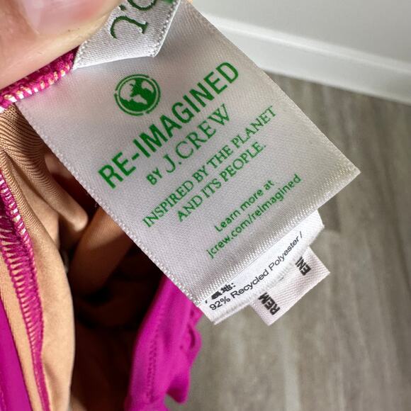 J.Crew Ruched one-shoulder one-piece Swimsuit in Radiant Fuchsia Size 4 #BC108 - Picture 4 of 8